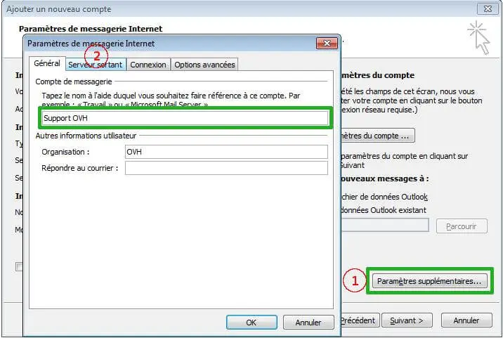 Configurer un compte de messagerie