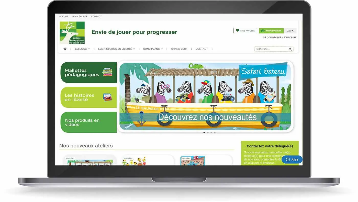 Découvrez le site internet PrestaShop de jeux et supports ludiques, évolutifs