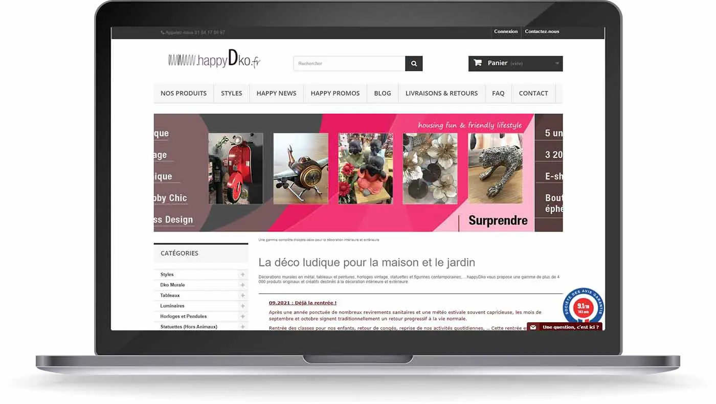 Découvrez propulsé avec PrestaShop le site e-commerce Happy Dko