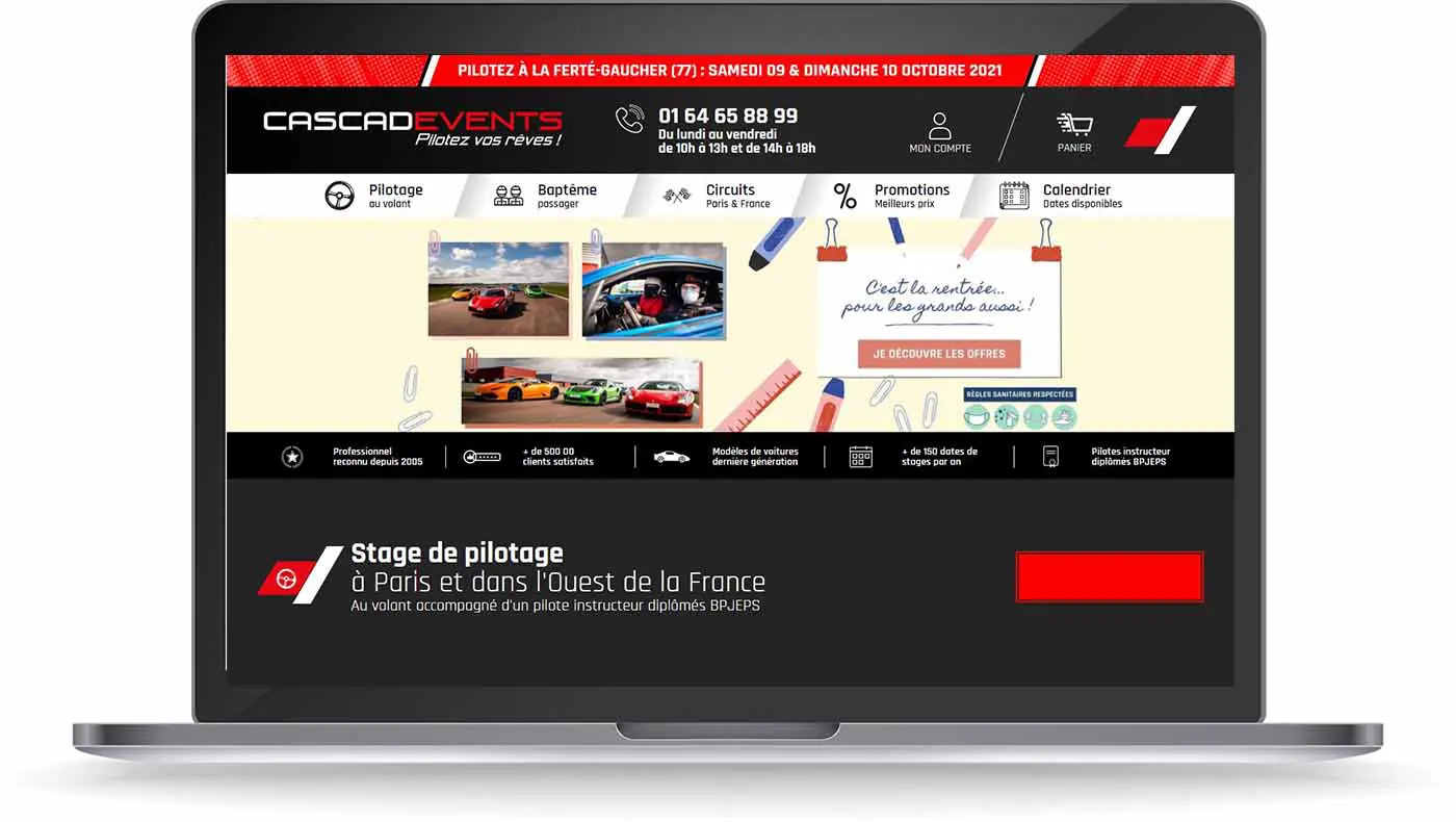 Présentation de la création d’un site internet WordPress de pilotage de voitures sur circuit