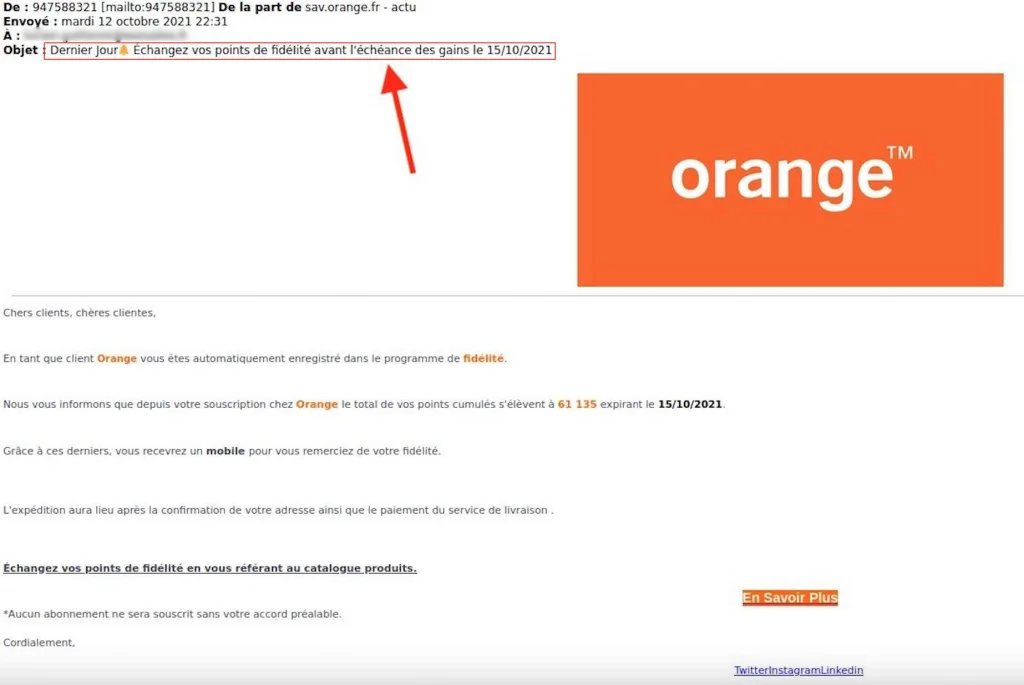Orange un phishing technique de piratage
