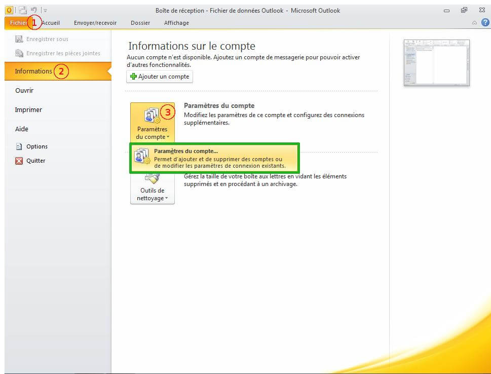 AJOUTER UN AUTRE COMPTE DE MESSAGERIE SUR VOTRE ORDINATEUR visual data 6