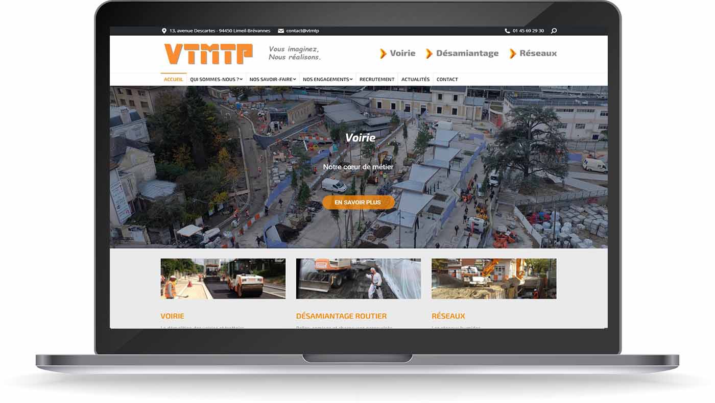 Découvrez une création avec WordPress du site VTMTP