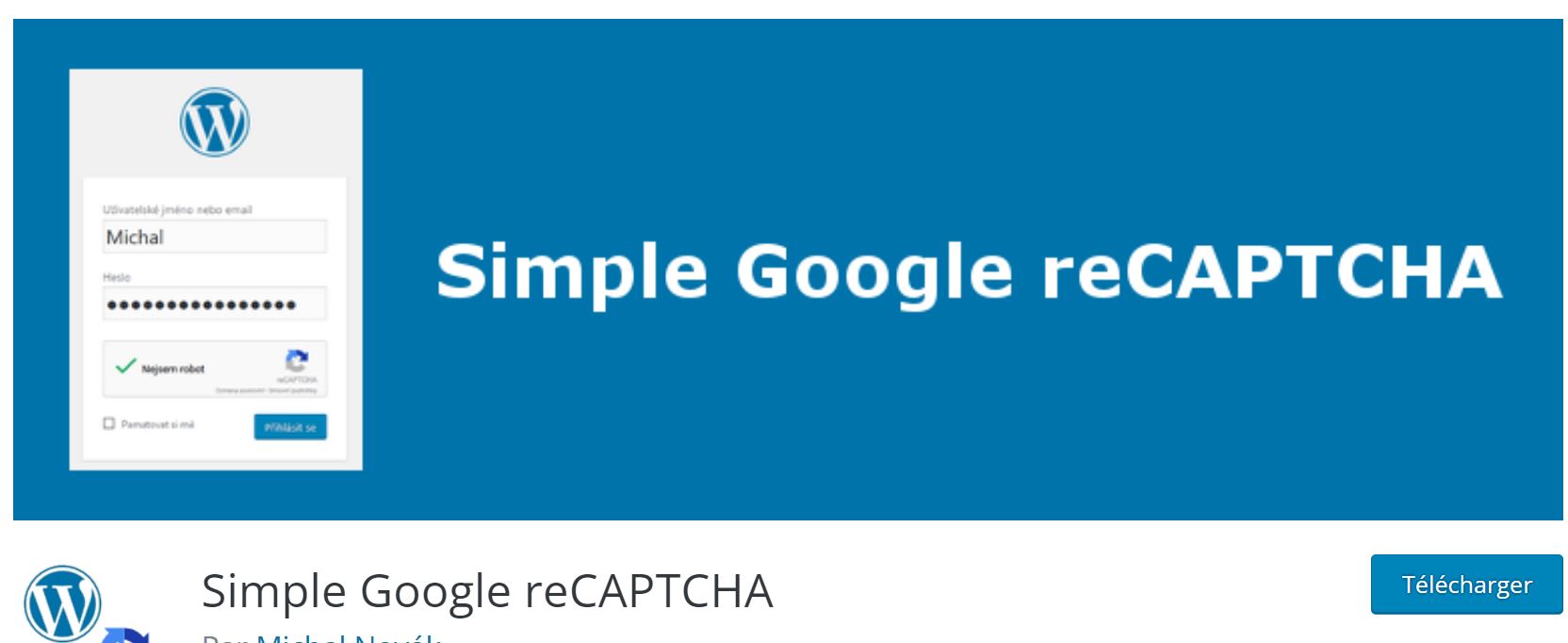 Simple Google reCaptcha un plugin à ajouter à votre site WordPress